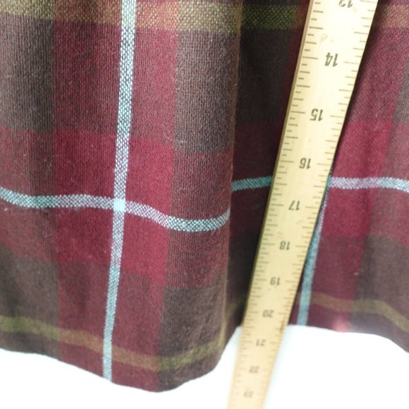 Lands End Skirt 10 Wool Mini Pleated Plaid Windowpane School Grunge Y2K Academia - Picture 4 of 9